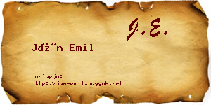 Ján Emil névjegykártya