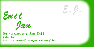 emil jan business card